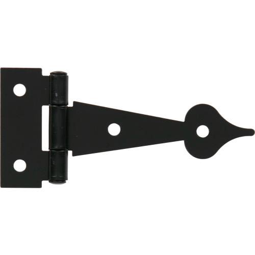 3-inch black light T-hinge with decorative tip for doors and gates in hardware and furniture accessories collections