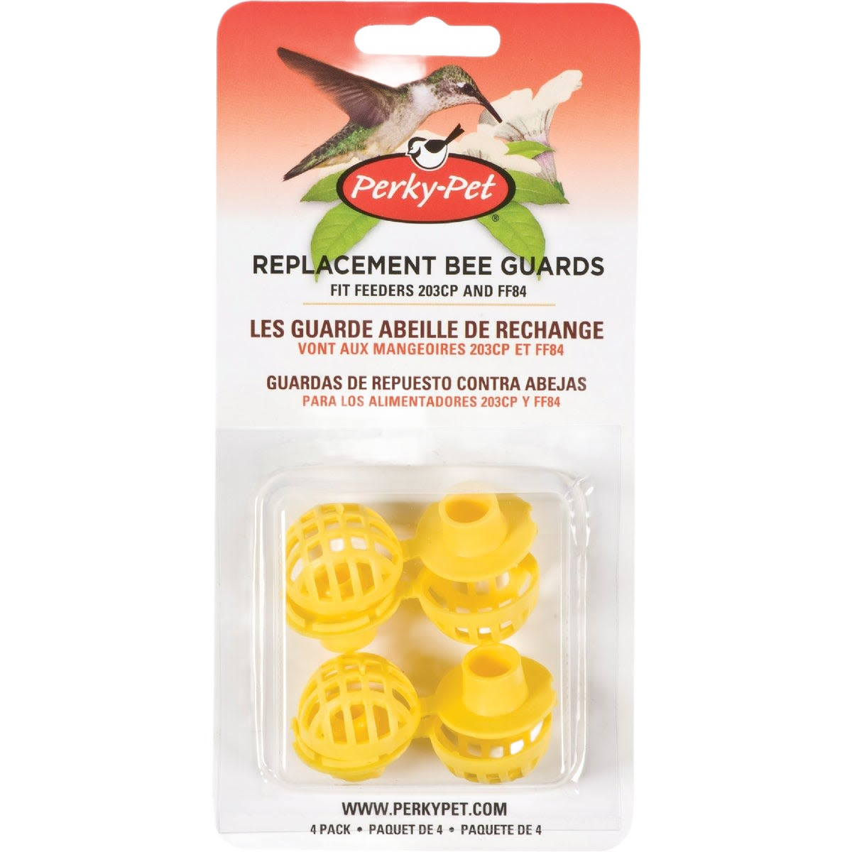 Perky-Pet Hummingbird Feeder Bee Guard 4-Pack - Durable & Easy