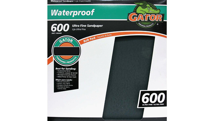 Gator waterproof 600-grit ultra fine sandpaper sheet for smooth finishing in sandpaper and home improvement collections