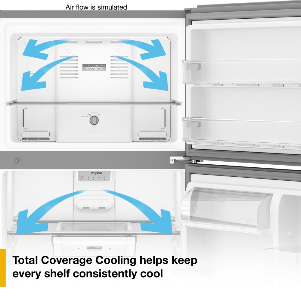 Whirlpool® 30-inch Wide Top Freezer Refrigerator with Total Coverage Cooling- 19 Cu. Ft.