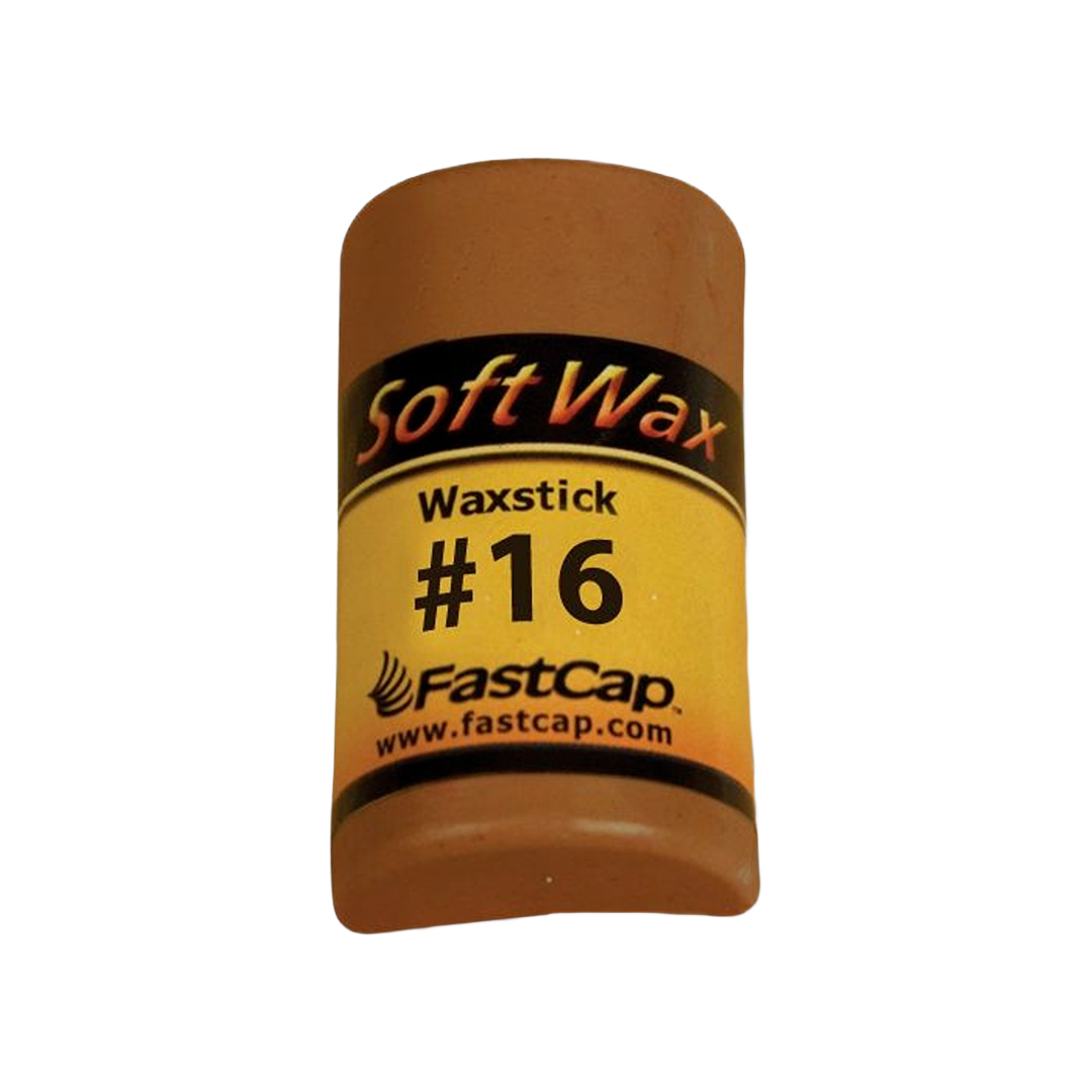 Brown waxstick labeled Soft Wax #16 by Fastcap for wood patching in Sand Paper, Patching & Repair and Home Improvement tools collections.