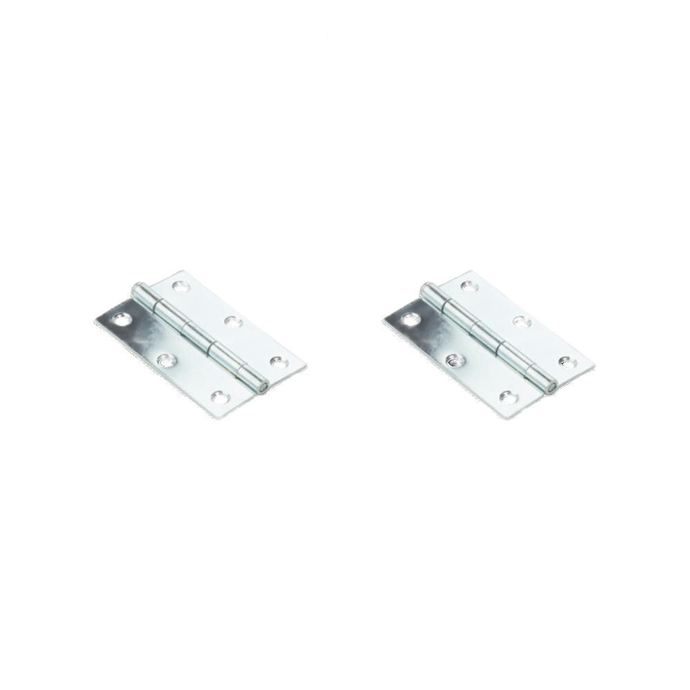 Pair of 3-inch zinc-plated loose-pin narrow hinges for doors and home improvement hardware projects