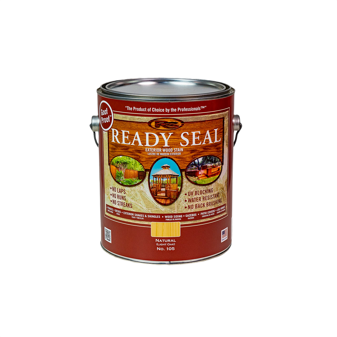 One-gallon can of Ready Seal exterior wood stain and sealer in light oak for home improvement projects