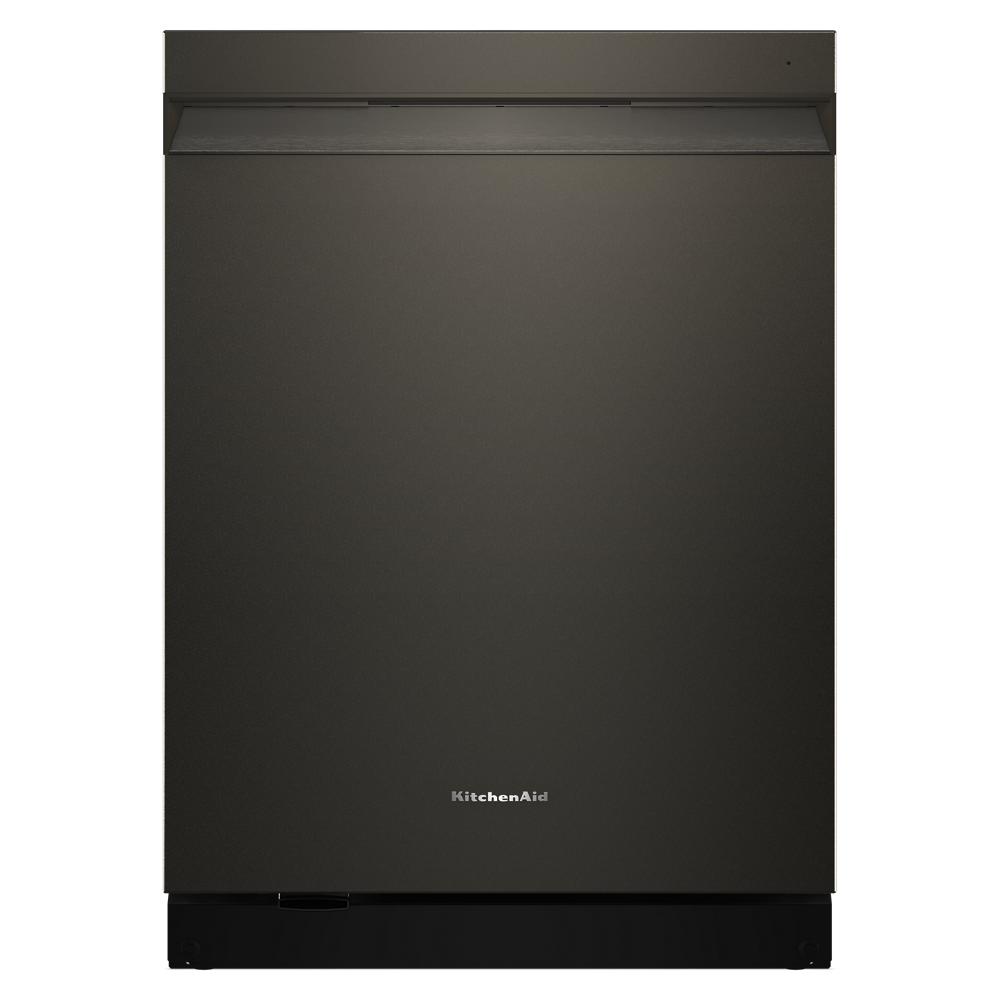 Matte black KitchenAid dishwasher with top control and pocket handle, part of Appliances at Hartville Hardware