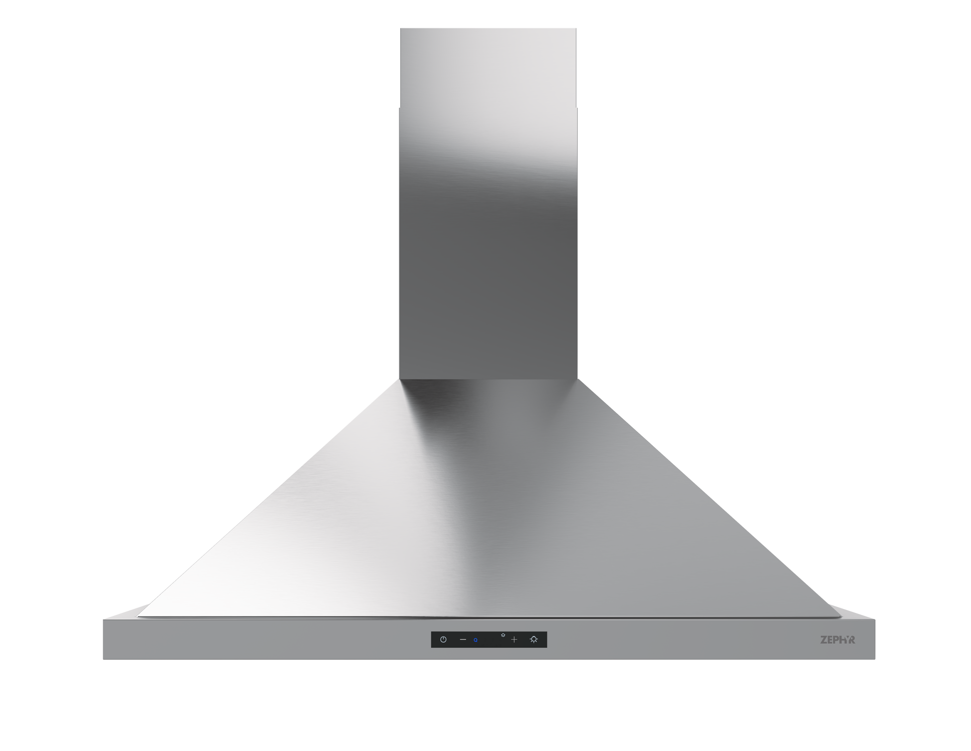 Modern stainless steel chimney hood with digital control panel from Over the Range Hoods collection