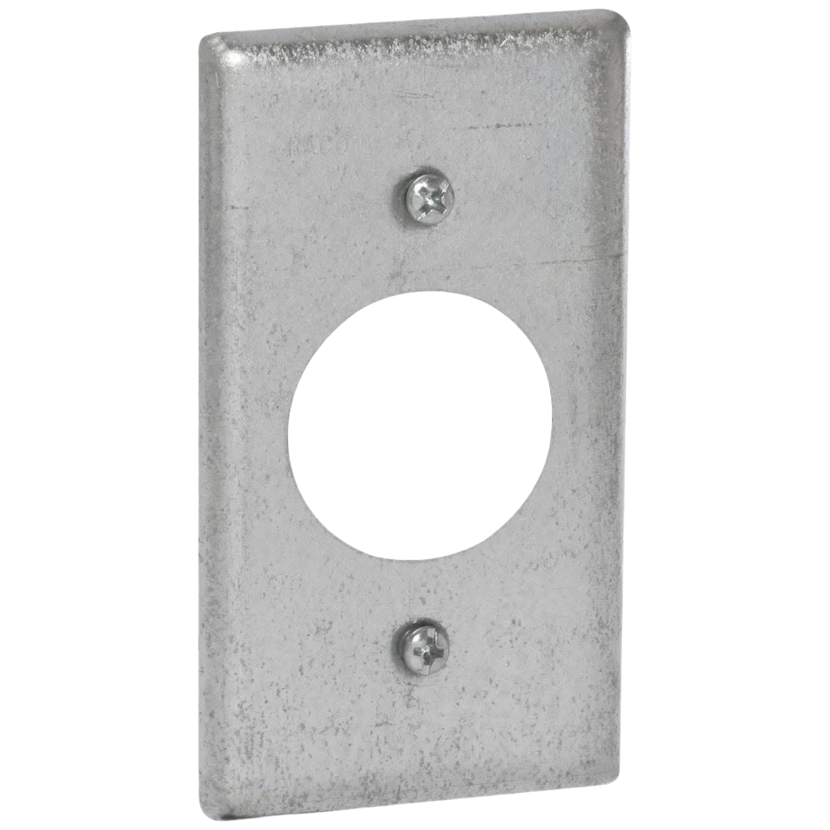 Galvanized steel single receptacle cover plate with captive screws for electrical boxes in home improvement tools category