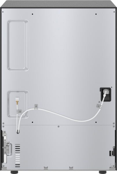 Back view of a stainless steel under counter combo drawer refrigerator/freezer appliance from Thermador collection