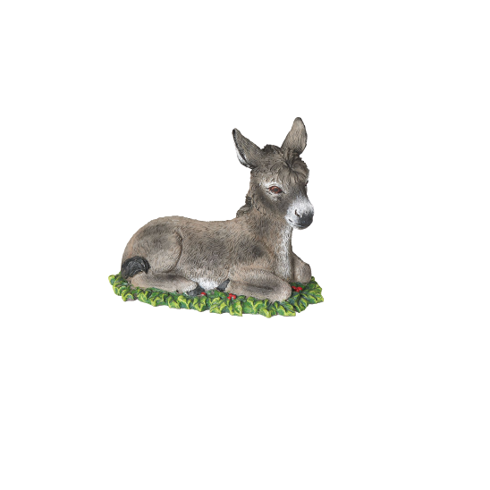 Small gray donkey figure lying on green base for Christmas Ornaments & Tree Decorations under $50 collection