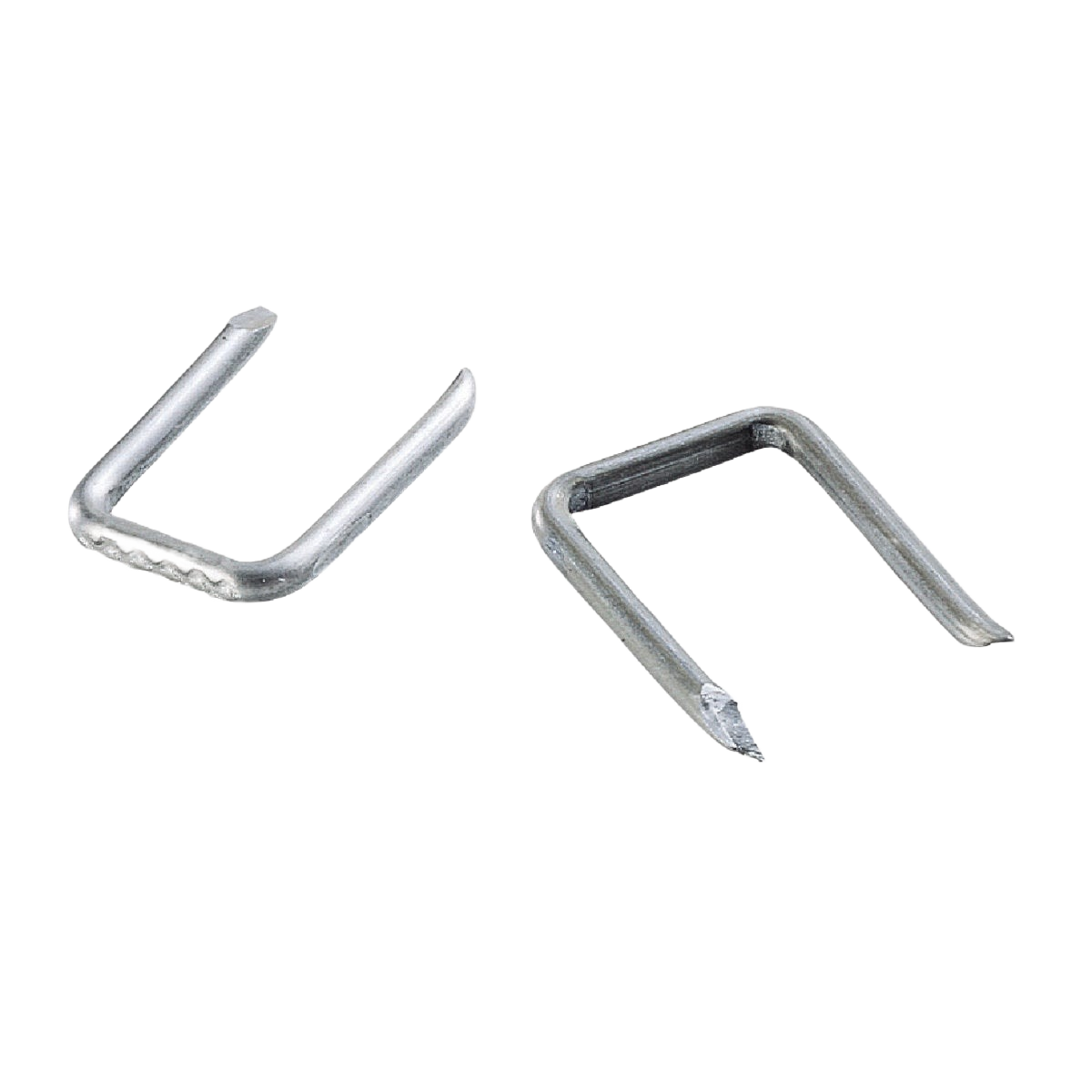 Two carbon steel cable staples with pointed ends for securing electrical cables in home improvement projects under $50