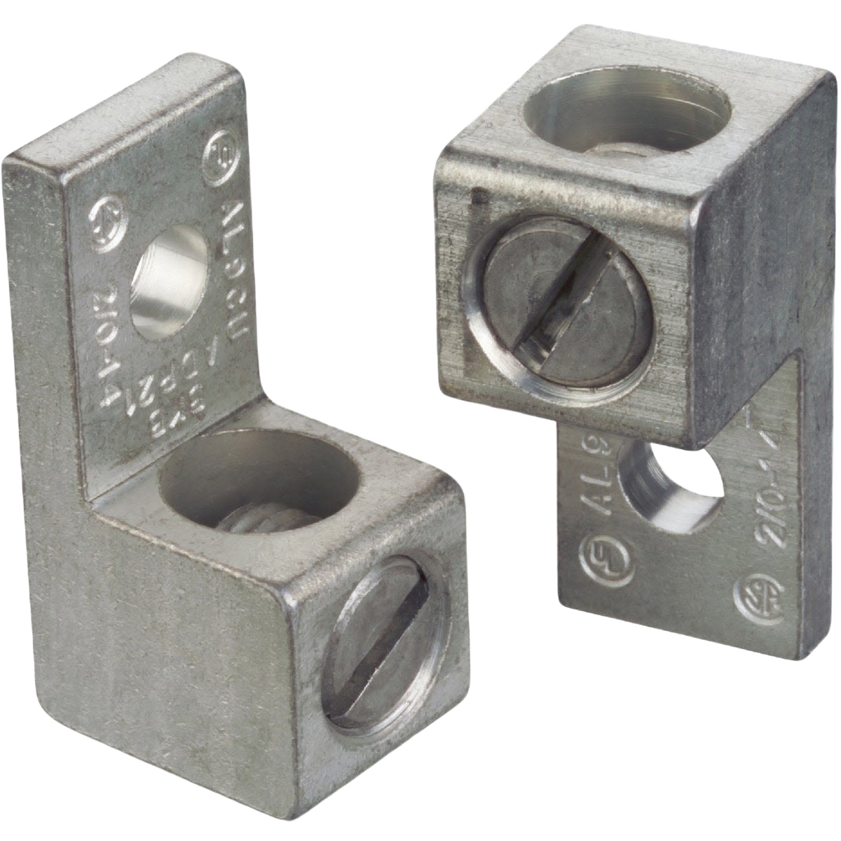 Two aluminum mechanical lug terminals with screw clamps for electrical grounding and power connections under $50 collection