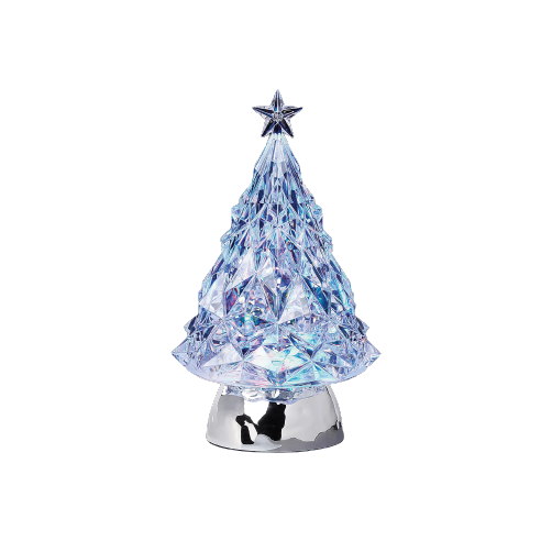 Crystal-style LED Christmas tree decoration with multicolor lights, ideal for indoor holiday decor under $50 collection