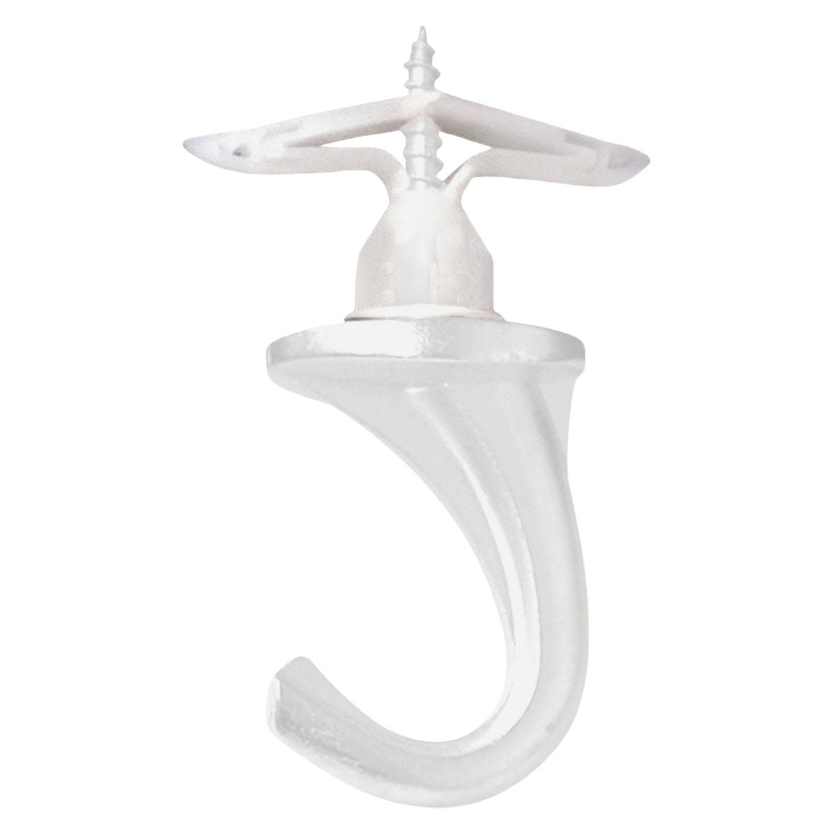 White nylon ceiling hook with screw mount for drywall and wood in Hardware and Fasteners under $50 collection