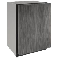 Compact single-zone wine cooler with reversible hinge and textured black front, part of kitchen and appliance collections