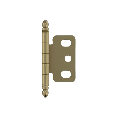 Golden champagne full inset partial wrap ball tip cabinet hinge for furniture hardware and home improvement collections