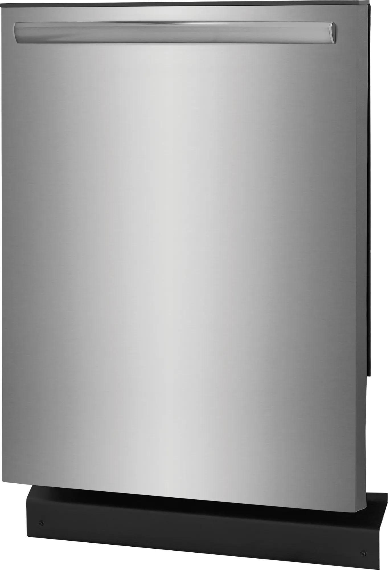 Built-in stainless steel dishwasher with top handle, part of dishwashers and kitchenware appliance collection