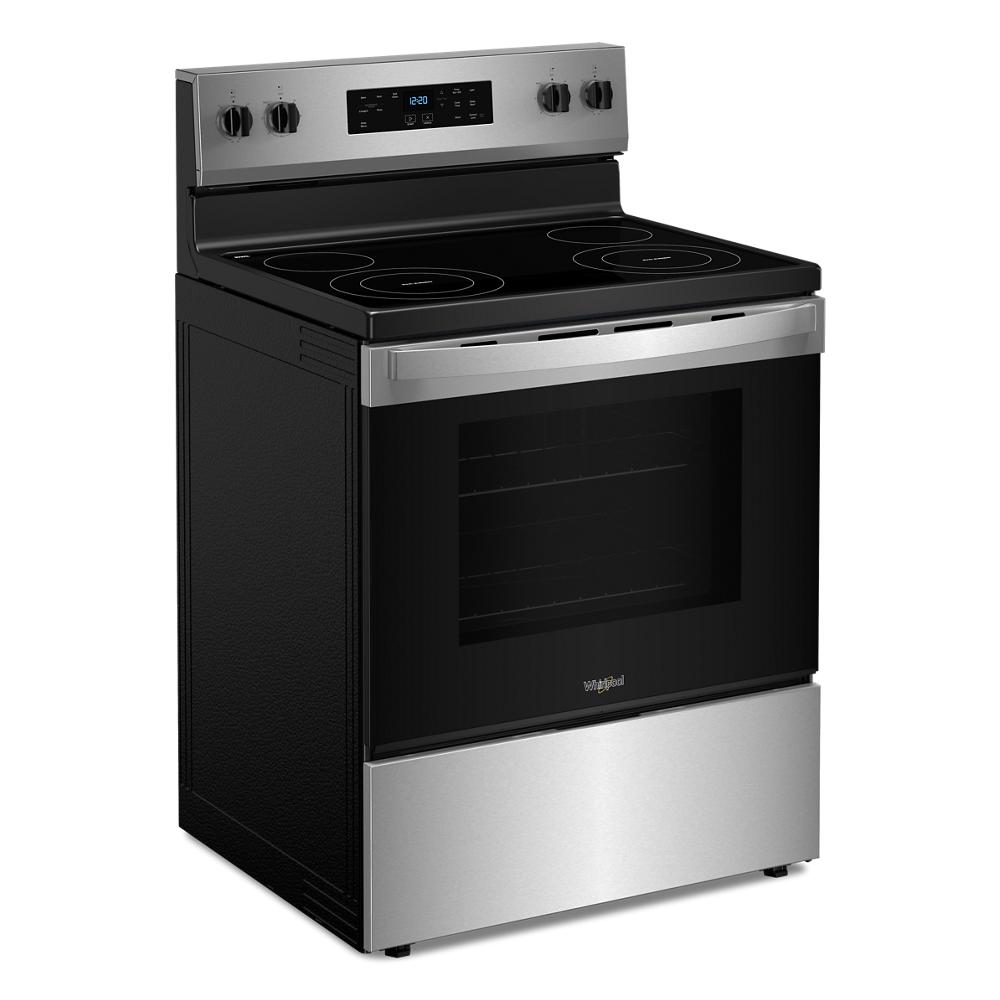 stainless steel 30-inch electric range with smooth glass cooktop and digital control panel in electric ranges collection