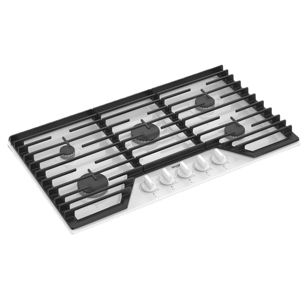 36-inch gas cooktop featuring five burners with EZ-2-Lift™ hinged cast-iron grates for home improvement tasks