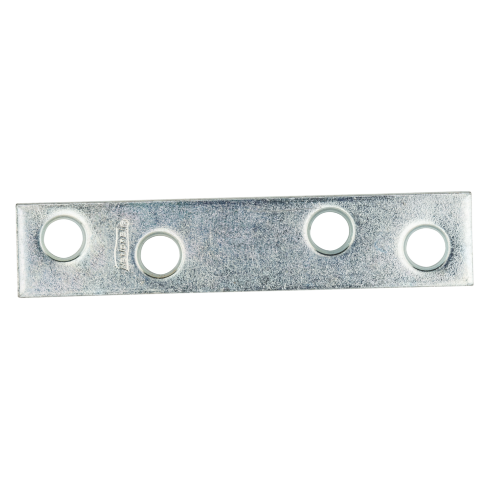 Zinc steel mending brace with four holes for fastening in building hardware and home improvement projects under $50 category