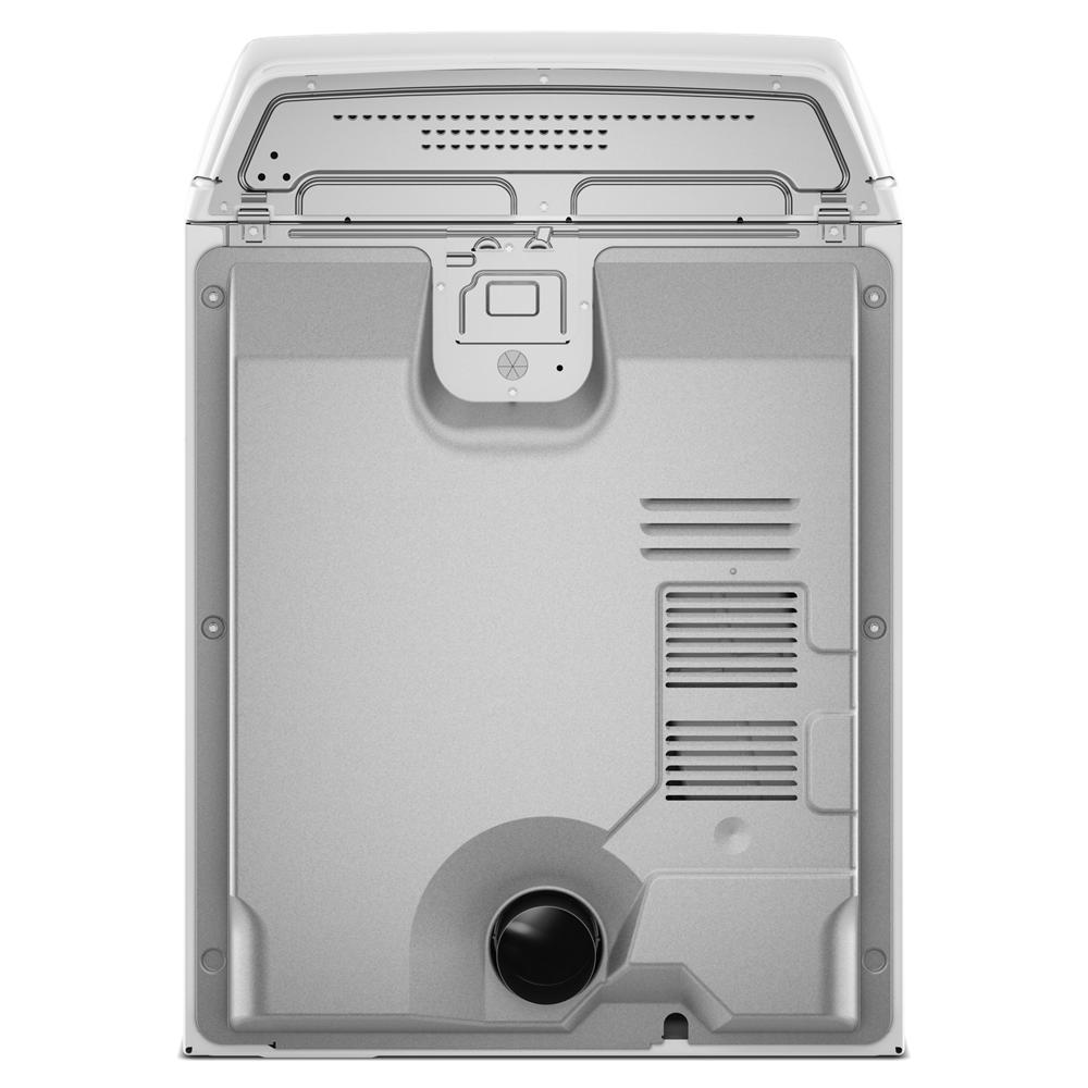 Rear view of white vented electric dryer showing exhaust vent and back panel design from Dryers collection