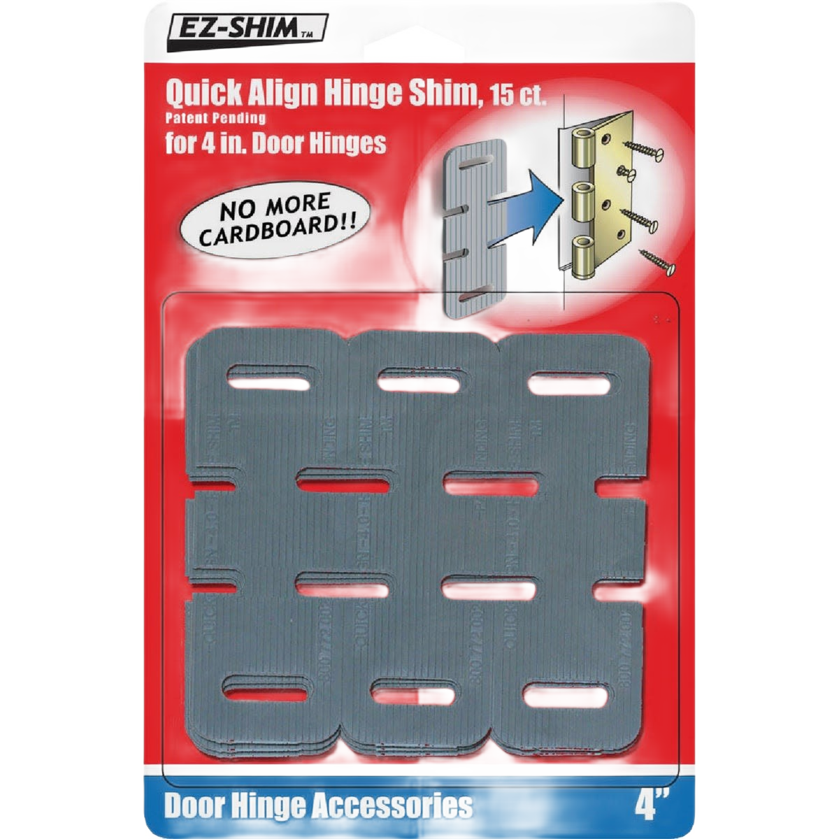 Set of gray plastic door hinge shims for 4 inch hinges in hardware and home improvement under $50 collections