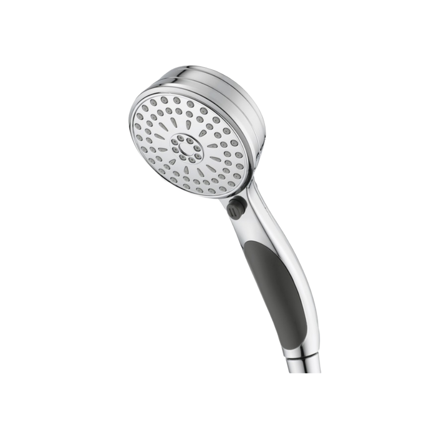 Chrome handheld showerhead with multiple spray settings and ergonomic grip for home improvement bathroom upgrades