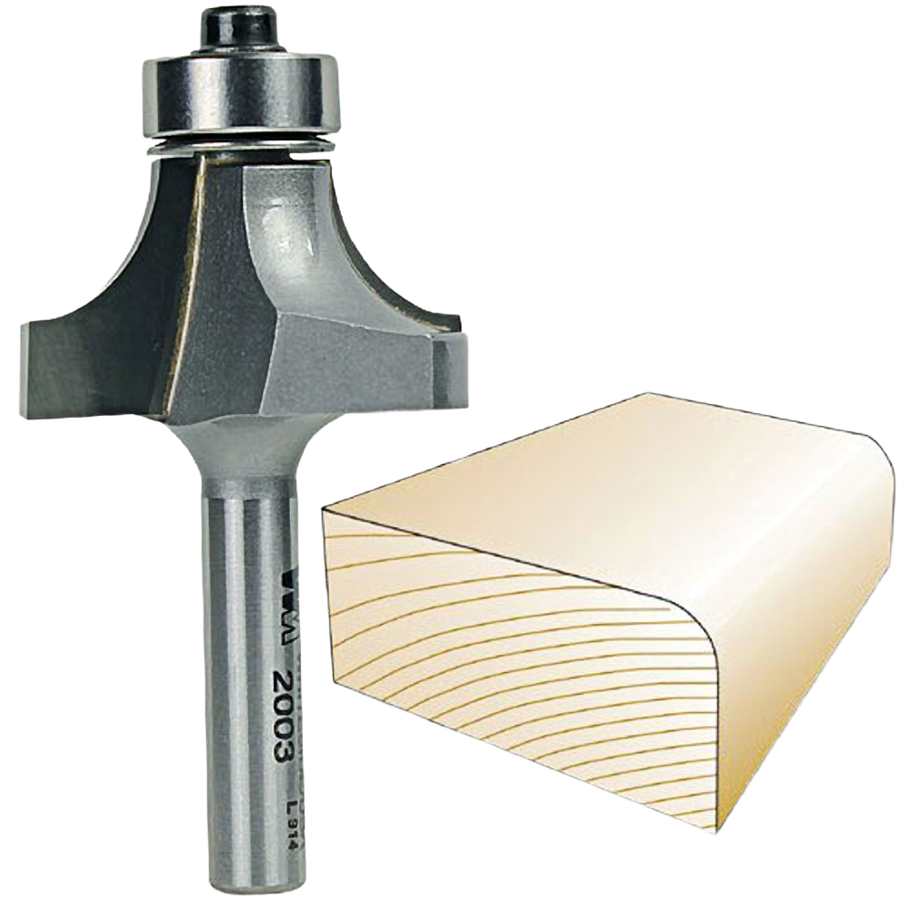 Whiteside 2003 roundover router bit with 1/4 inch shank and 3/8 inch radius for woodworking tool accessories