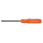 Orange-handled 2-in-1 screwdriver with dual tips for versatile use in tools and home improvement tasks.