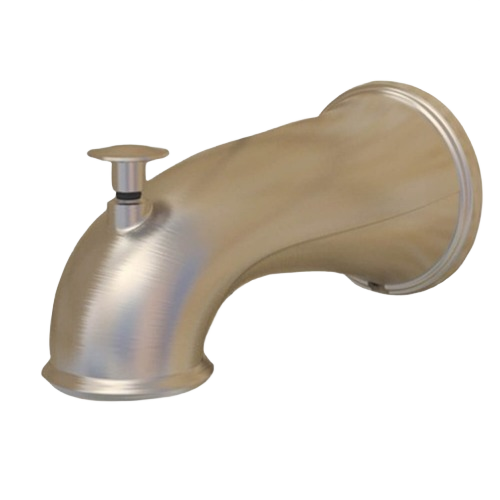 Brushed nickel decorative tub spout with diverter for shower and bathtub repair in plumbing collections under $100