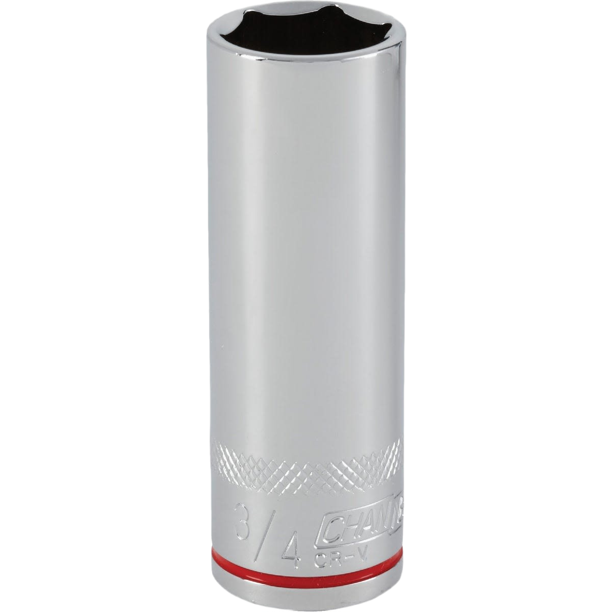 Deep 3/4 inch 6-point chrome socket with grip band for hand tool and woodworking tool collections under $50