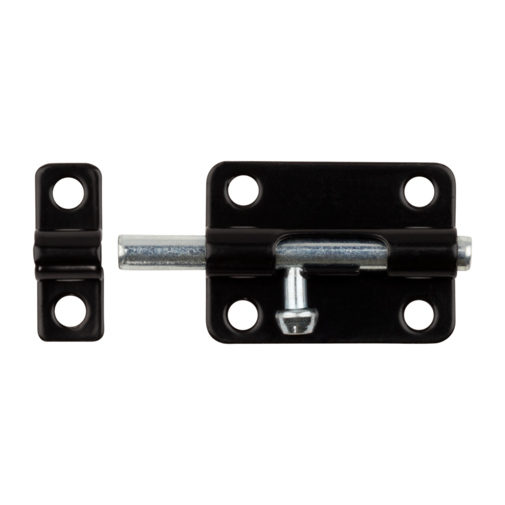 3-inch black steel barrel bolt latch with mounting holes for door and gate accessories in hardware and home improvement collection