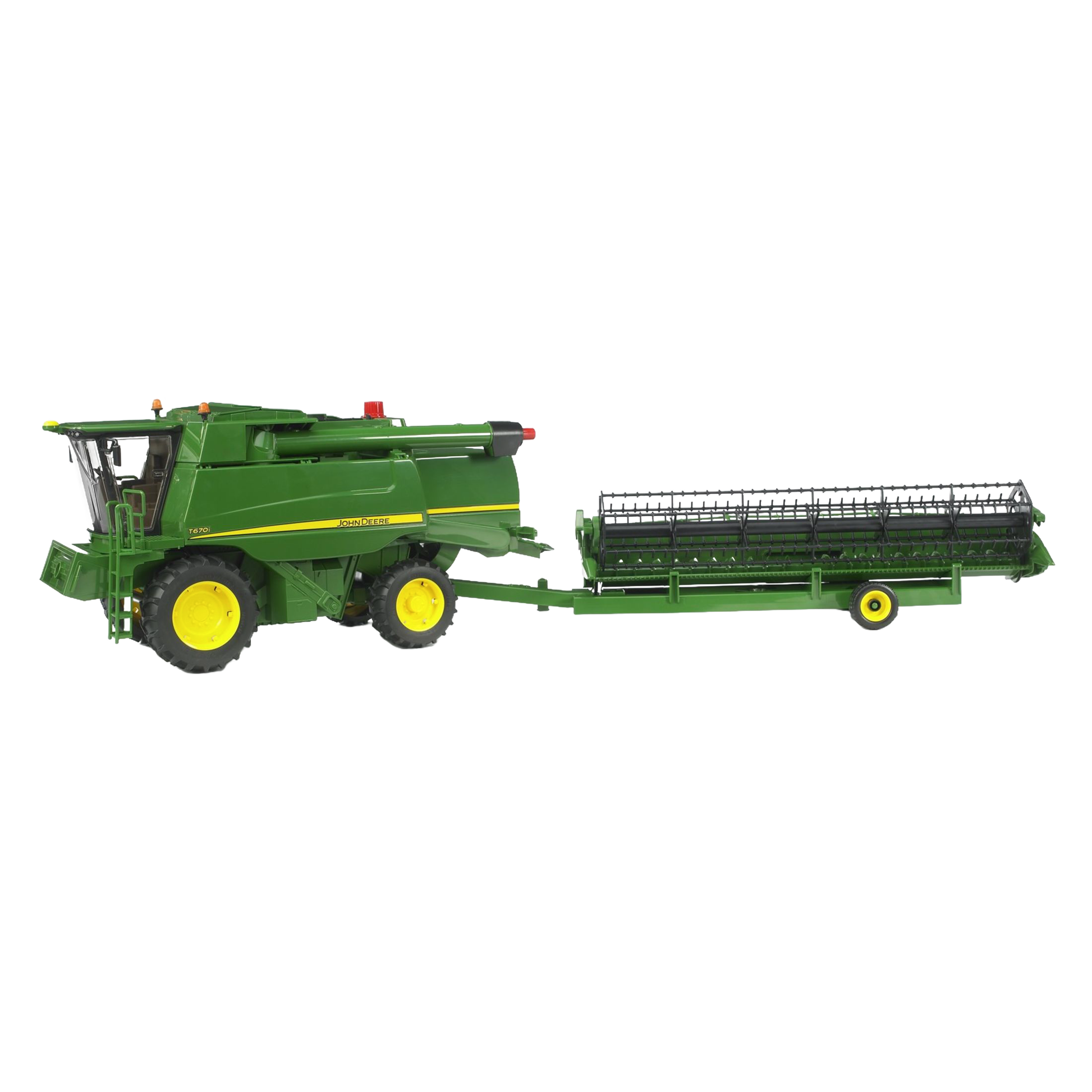 Green toy combine harvester with detachable header trailer in Vehicles & Remote Controlled Toys collection