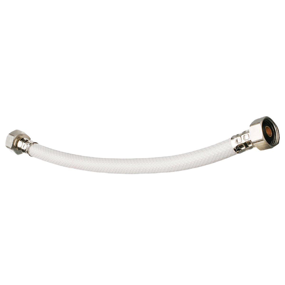 Flexible white vinyl faucet connector with metal fittings for plumbing repair and home improvement projects under $50