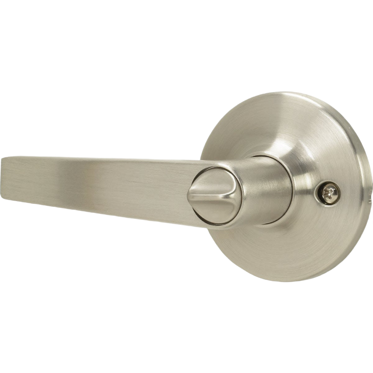 Brushed steel straight entry lever with adjustable latch for doors in hardware and door knobs collection under $50