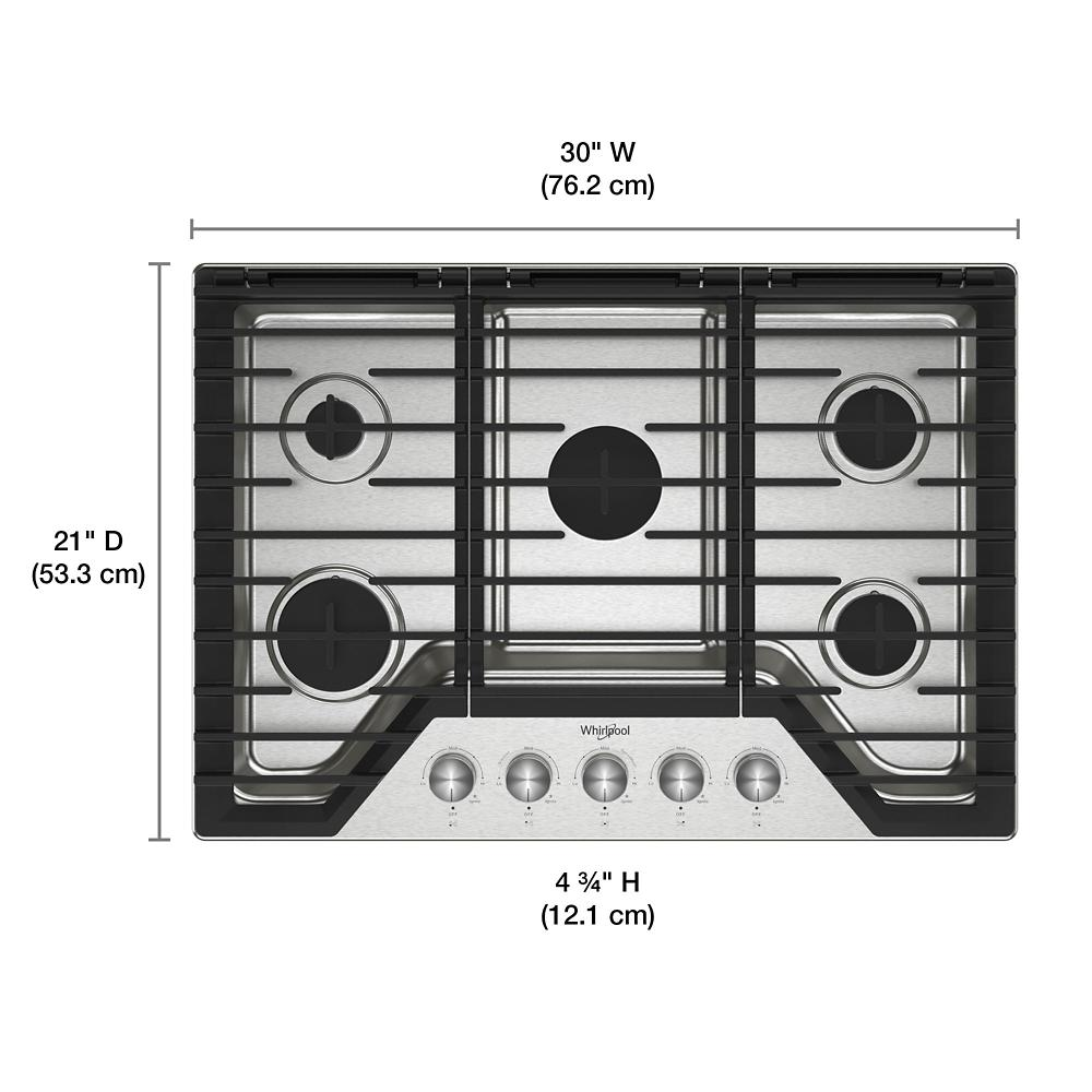 30-inch Gas Cooktop with 5 Burners and EZ-2-Lift™ Hinged Cast-Iron Grates