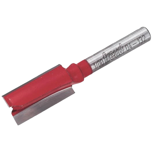 Carbide tip double flute straight router bit with red coating for smooth cuts in wood and tool accessories collections under $50