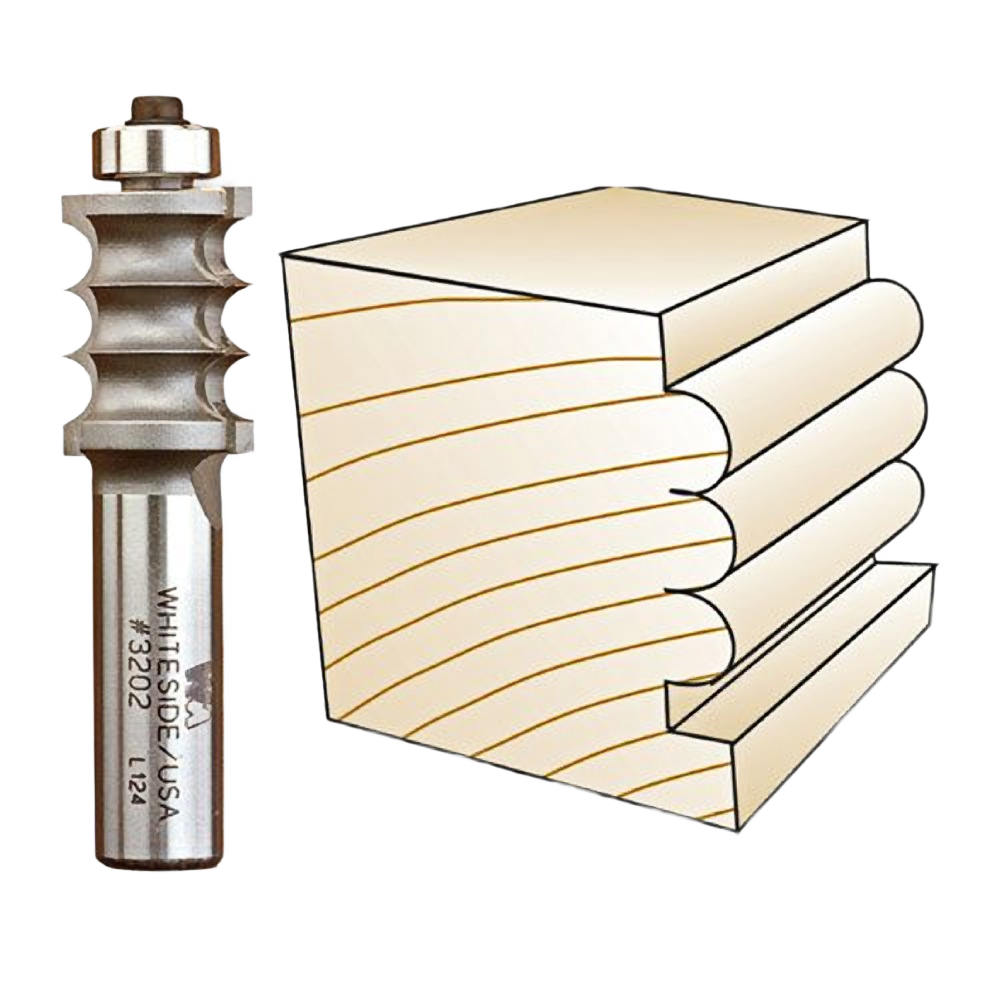 Carbide-tipped multi-beading router bit with detailed woodworking profile, part of Tool Accessories and Power Tool Accessories collection