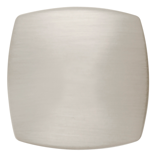 Square satin nickel cabinet knob with smooth Euro-contemporary style for home improvement and furniture hardware under $50