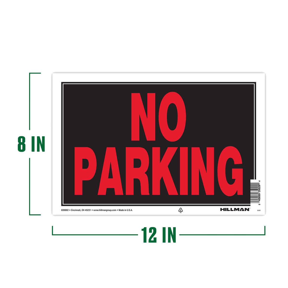 Hillman No Parking Sign (8" x 12")