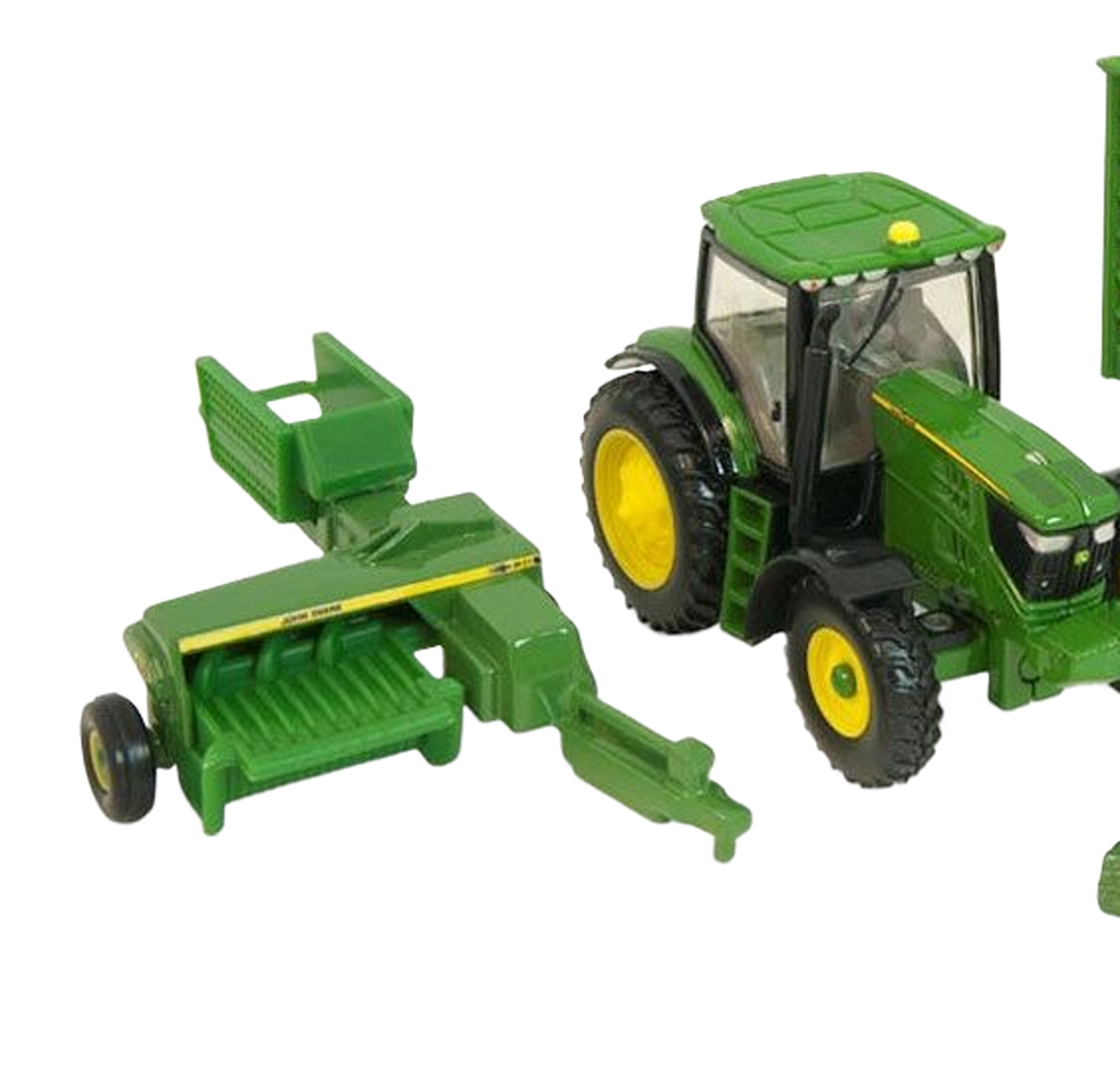 Ertl John Deere 1:64 Scale 6210R Tractor with 338 Square Baler and Bale Wagon