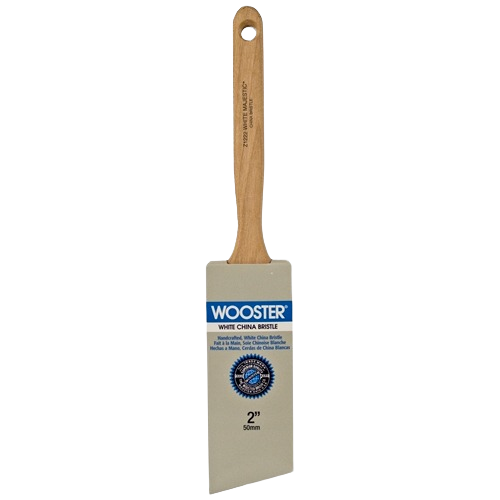 2 inch angled sash paint brush with white china bristle and natural wood handle for painting and home improvement tasks