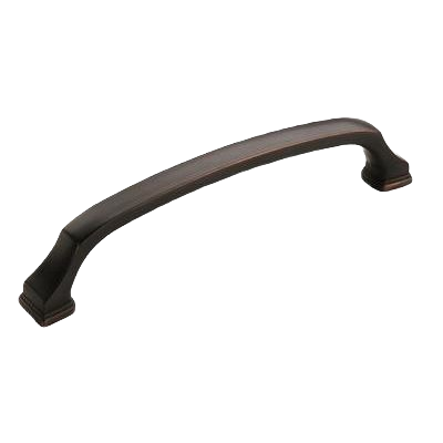 Oil-rubbed bronze cabinet pull with 6-5/16 inch center-to-center spacing for furniture hardware and home improvement.