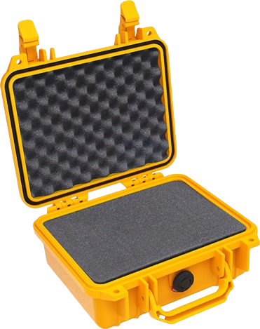 Bright yellow hard case with protective foam interior for secure storage and organization under $100 collection