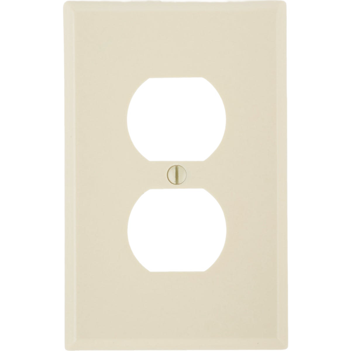 Ivory-colored Mid-Way 1-Gang outlet wall plate for electrical use in home improvement and wall plate collections