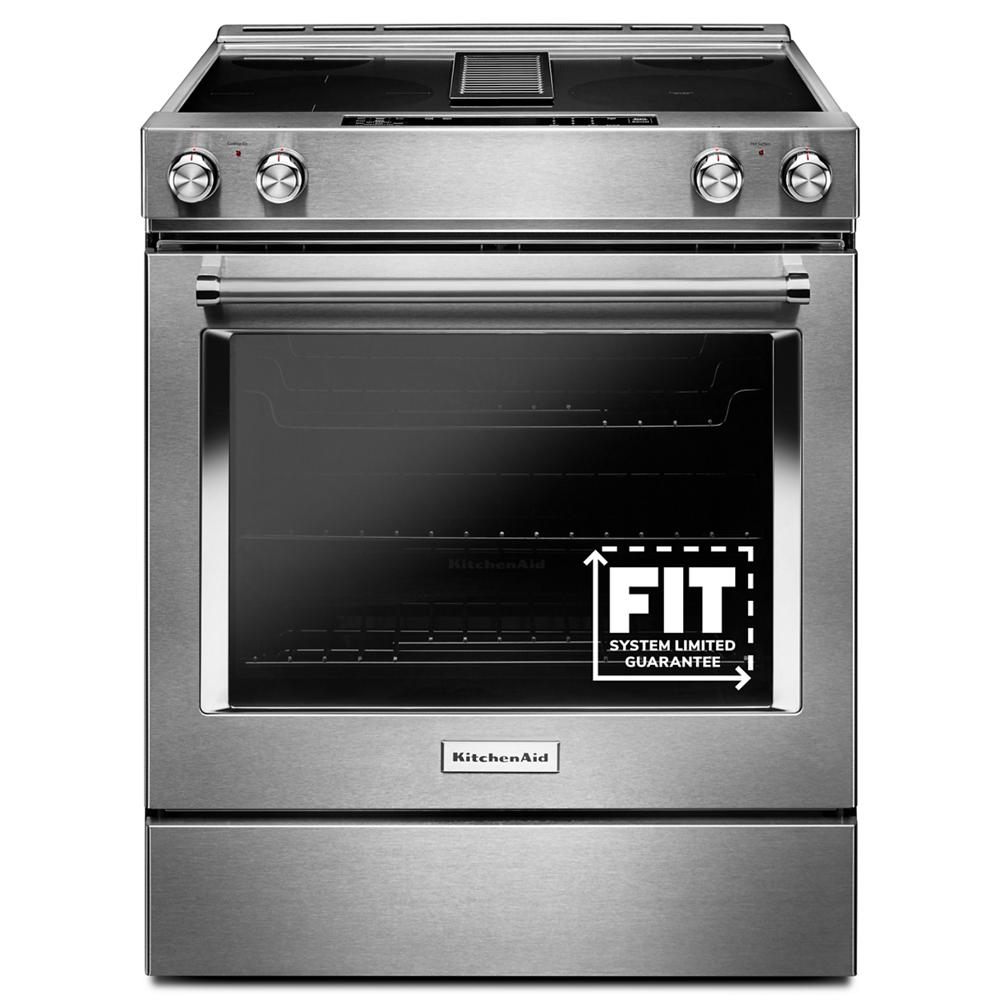 30-Inch 4-Element Electric Downdraft Slide-In Range