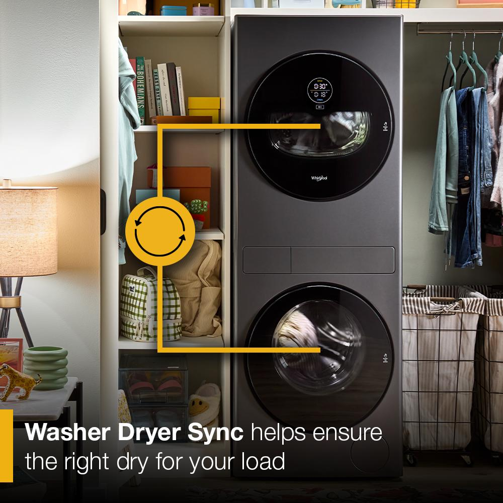 Compact ENERGY STAR® Ventless Heat Pump Laundry Tower with 2.7-cu ft Washer and Electric 4.3-cu ft Dryer