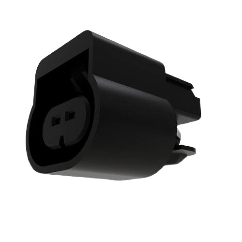 Black external electrical connector housing with two cavities for John Deere parts and electrical accessories under $50 collection