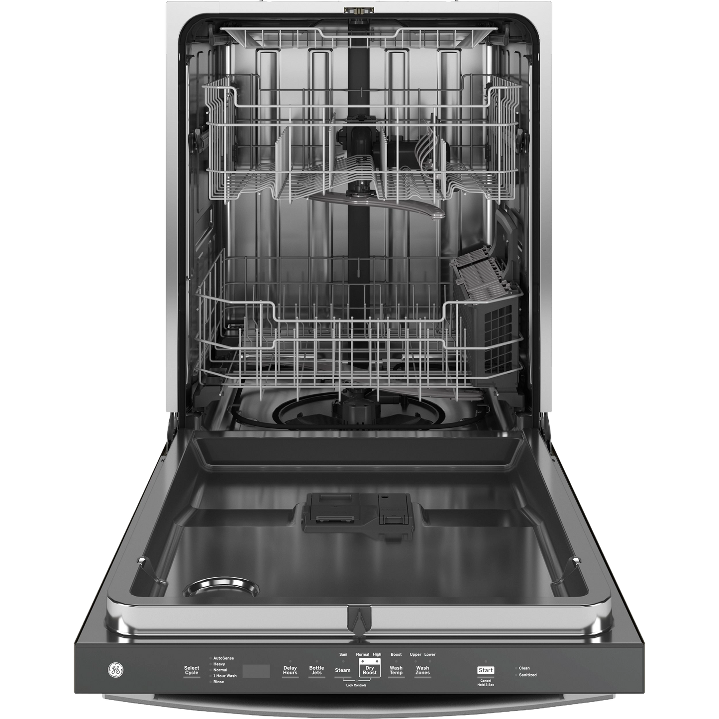 GE® ENERGY STAR® Fingerprint Resistant Top Control with Stainless Steel Interior Dishwasher with Sanitize Cycle