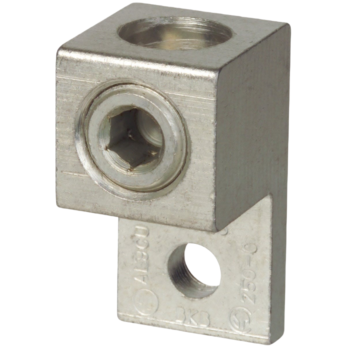Aluminum mechanical lug terminal with dual mounting holes for electrical connections in home improvement projects