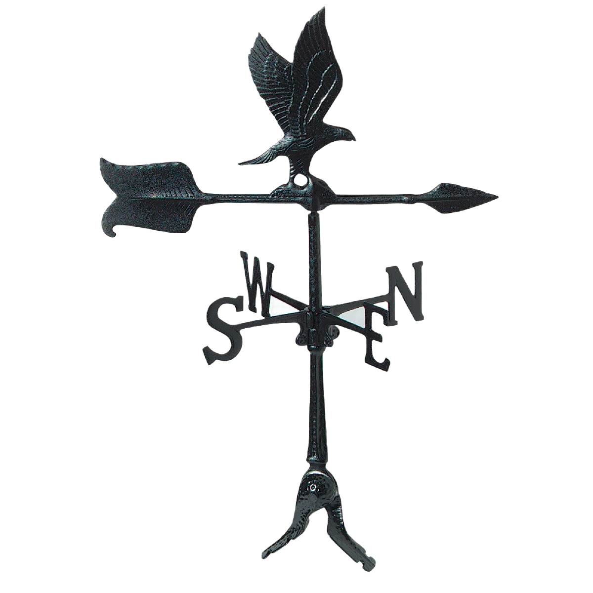 Black aluminum eagle weathervane with directional letters for outdoor home improvement in hardware under $100 collection