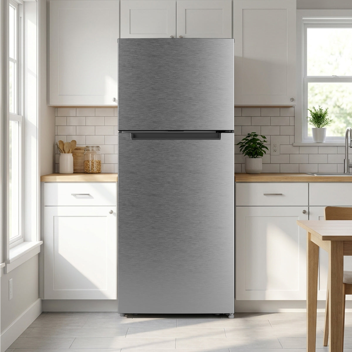 Element Electronics 17.6 cu. ft. Top Freezer Refrigerator, Ice Maker Ready - Stainless Look, ENERGY STAR (ENR18TFGCS)